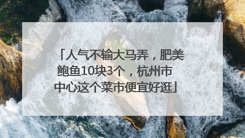 人气不输大马弄，肥美鲍鱼10块3个，杭州市中心这个菜市便宜好逛