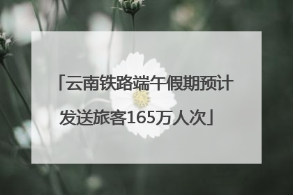 云南铁路端午假期预计发送旅客165万人次