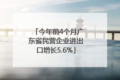 今年前4个月广东省民营企业进出口增长5.6%