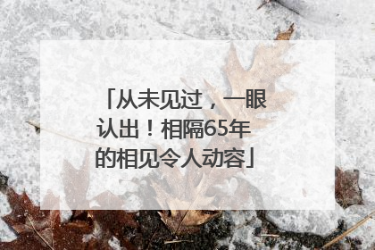 从未见过，一眼认出！相隔65年的相见令人动容