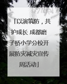 以演筑防，共护成长 成都磨子桥小学分校开展防灾减灾宣传周活动