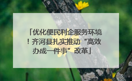 优化便民利企服务环境！齐河县扎实推动“高效办成一件事”改革