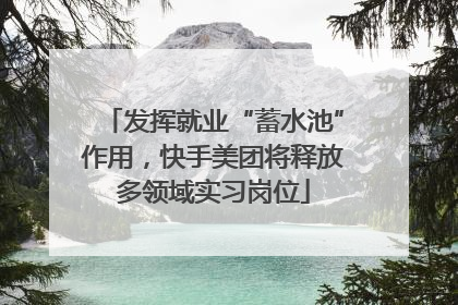 发挥就业“蓄水池”作用，快手美团将释放多领域实习岗位