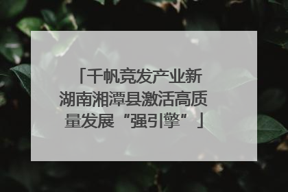 千帆竞发产业新 湖南湘潭县激活高质量发展“强引擎”