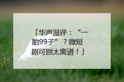 华声漫评：“一胎99子”？微短剧可别太离谱！