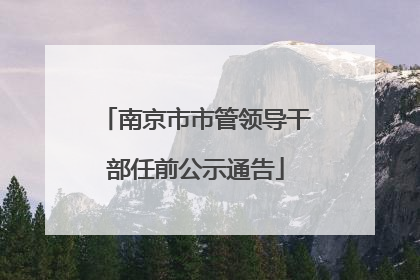 南京市市管领导干部任前公示通告