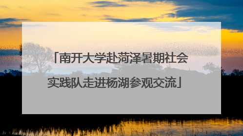 南开大学赴菏泽暑期社会实践队走进杨湖参观交流