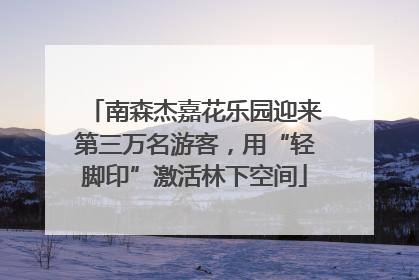 南森杰嘉花乐园迎来第三万名游客，用“轻脚印”激活林下空间
