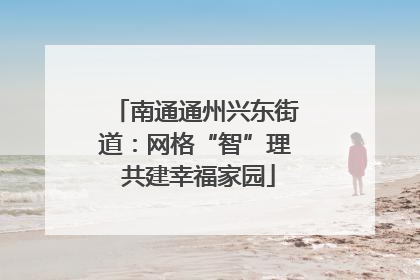 南通通州兴东街道：网格“智”理 共建幸福家园