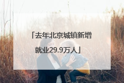 去年北京城镇新增就业29.9万人