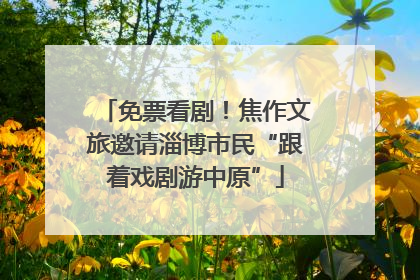 免票看剧！焦作文旅邀请淄博市民“跟着戏剧游中原”