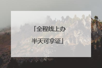 全程线上办 半天可拿证