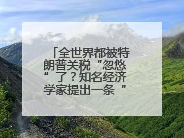 全世界都被特朗普关税“忽悠”了？知名经济学家提出一条“多赢”建议