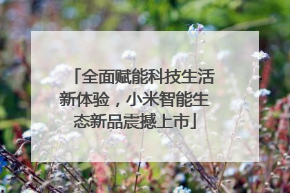 全面赋能科技生活新体验，小米智能生态新品震撼上市