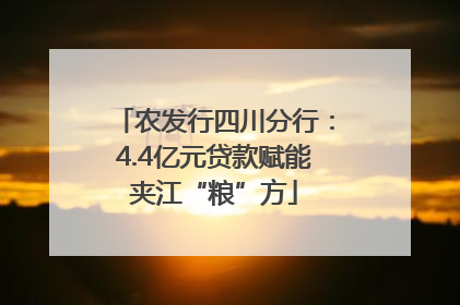 农发行四川分行：4.4亿元贷款赋能夹江“粮”方
