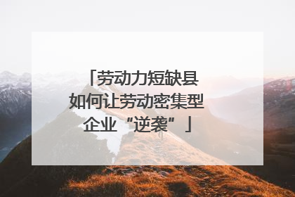 劳动力短缺县 如何让劳动密集型企业“逆袭”