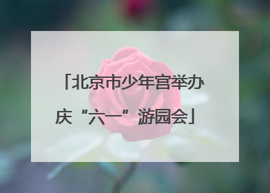 北京市少年宫举办庆“六一”游园会