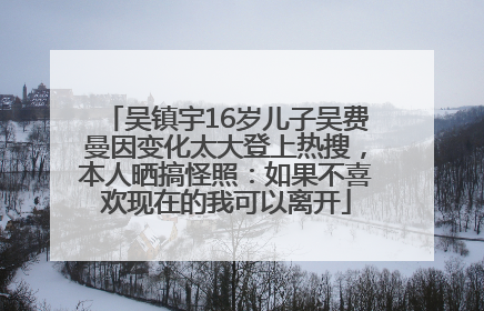 吴镇宇16岁儿子吴费曼因变化太大登上热搜，本人晒搞怪照：如果不喜欢现在的我可以离开