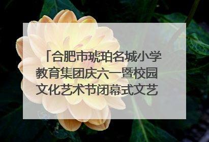 合肥市琥珀名城小学教育集团庆六一暨校园文化艺术节闭幕式文艺汇演圆满举行