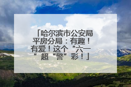 哈尔滨市公安局平房分局：有趣！有爱！这个“六一”超“警”彩！