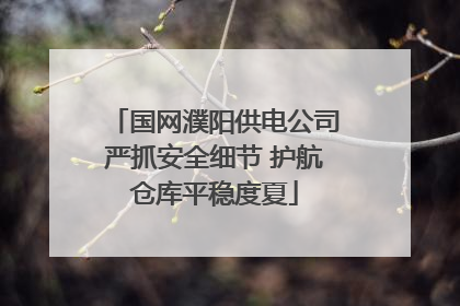 国网濮阳供电公司严抓安全细节 护航仓库平稳度夏