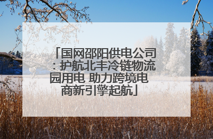 国网邵阳供电公司：护航北丰冷链物流园用电 助力跨境电商新引擎起航