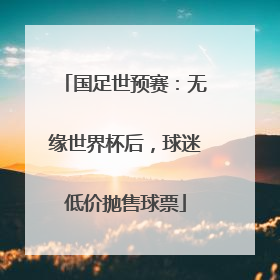 国足世预赛：无缘世界杯后，球迷低价抛售球票