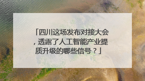 四川这场发布对接大会，透露了人工智能产业提质升级的哪些信号？