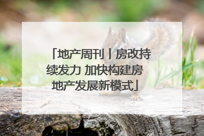 地产周刊丨房改持续发力 加快构建房地产发展新模式