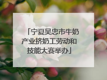 宁夏吴忠市牛奶产业挤奶工劳动和技能大赛举办