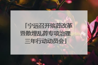 宁远召开殡葬改革暨散埋乱葬专项治理三年行动动员会