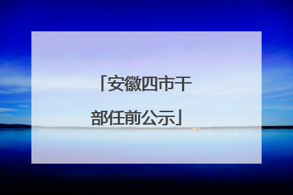 安徽四市干部任前公示