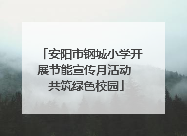 安阳市钢城小学开展节能宣传月活动 共筑绿色校园