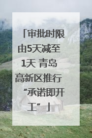 审批时限由5天减至1天 青岛高新区推行“承诺即开工”