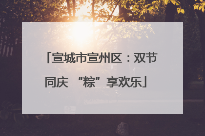 宣城市宣州区：双节同庆 “粽”享欢乐