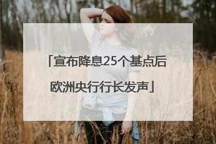 宣布降息25个基点后 欧洲央行行长发声
