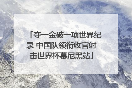 夺一金破一项世界纪录 中国队领衔收官射击世界杯慕尼黑站