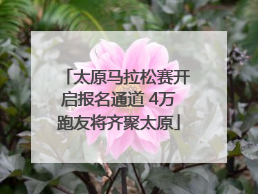 太原马拉松赛开启报名通道 4万跑友将齐聚太原