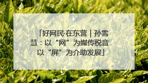 好网民·在东营｜孙雪慧：以“网”为媒传税音 以“屏”为介助发展