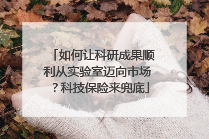 如何让科研成果顺利从实验室迈向市场？科技保险来兜底