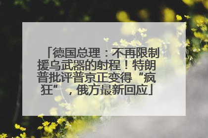 德国总理：不再限制援乌武器的射程！特朗普批评普京正变得“疯狂”，俄方最新回应