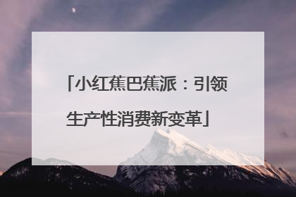 小红蕉巴蕉派：引领生产性消费新变革