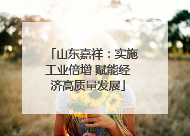 山东嘉祥：实施工业倍增 赋能经济高质量发展