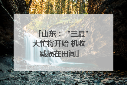 山东：“三夏”大忙将开始 机收减损在田间