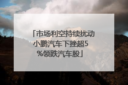 市场利空持续扰动 小鹏汽车下挫超5%领跌汽车股