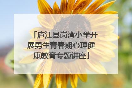 庐江县岗湾小学开展男生青春期心理健康教育专题讲座