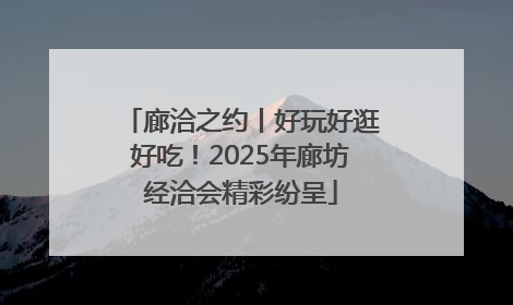 廊洽之约丨好玩好逛好吃！2025年廊坊经洽会精彩纷呈