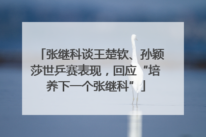 张继科谈王楚钦、孙颖莎世乒赛表现，回应“培养下一个张继科”