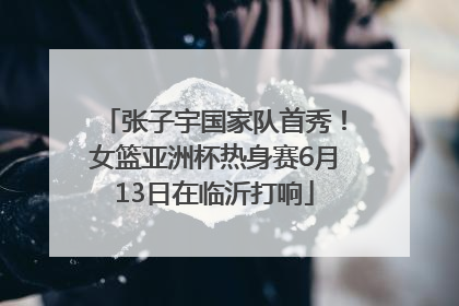 张子宇国家队首秀！女篮亚洲杯热身赛6月13日在临沂打响