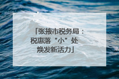 张掖市税务局：税惠落“小”处 焕发新活力
